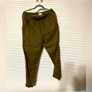 EUc Olive Green Pull On Jogger Pants with Accent Colors Large